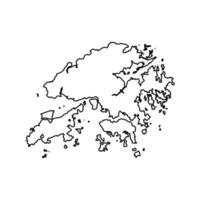 map of the Asian state of Hong Kong sketch vector