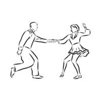 Funny swing dance sketch vector