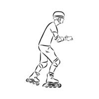 A guy on roller skates drawing vector