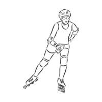 roller skating drawing vector