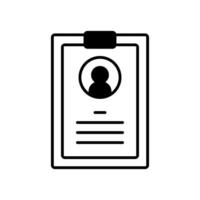identification card icon over white background, line style, illustration vector