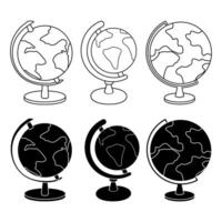 Globe icon set. Simple set of globe icons for web design on white background vector