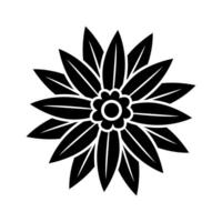 Cute flower icon illustration design black and white. vector