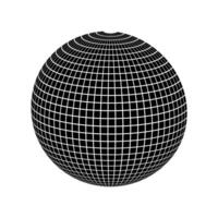 Abstract sphere. illustration. Black and white. Isolated on white background vector
