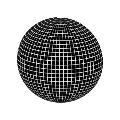 Abstract sphere. illustration. Black and white. Isolated on white background
