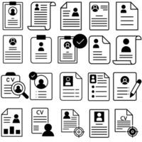 Document Icon Set Isolated on White Background. Illustration. vector