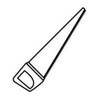 hand saw tool icon over white background, line style, illustration vector