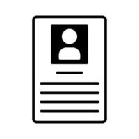 Identification card icon . A thin line sign. Isolated contour symbol illustration. vector