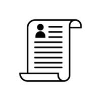 CV icon. Perfect for application, web, logo and presentation template. icon design line style vector