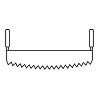Hand saw icon in outline style isolated on white background. Sawmill symbol stock illustration. vector