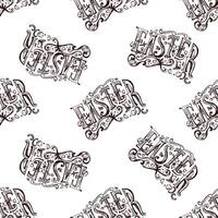 Hand drawn vintage seamless pattern with Easter typography vector