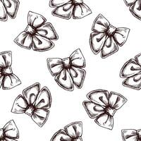 Hand drawn seamless pattern of decorative bows vector