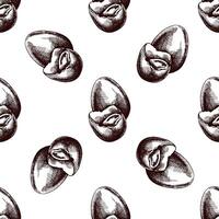 Hand drawn vintage seamless pattern of broken Easter eggs vector