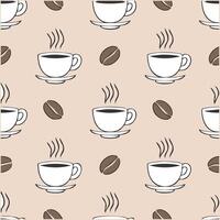 coffee cup and beans pattern vector