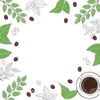 square coffee illustration with copy space vector