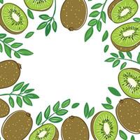 square kiwi pattern with copy space vector