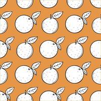 seamless line art orange pattern vector
