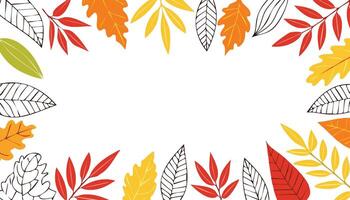 autumn colorful leaves pattern with copy space vector