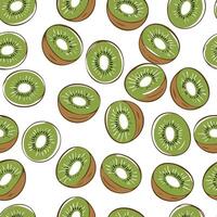 hand drawn style kiwi pattern vector