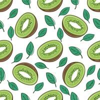 square seamless kiwi pattern vector