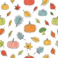 hand drawn style colorful autumn pattern vector