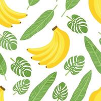 banana pattern on white background vector