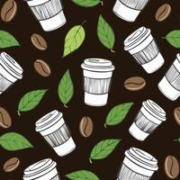 takeaway coffee pattern on dark background vector