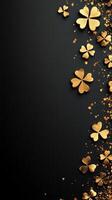 Luxurious black and gold saint Patricks day design for celebration and decoration photo