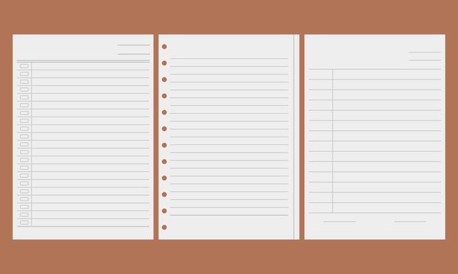 Blank Paper Writing Equipment. Striped Blank Paper Icon. Paper Elements.