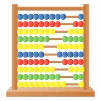 Wooden Abacus Mathematical Tools. Wooden Abacus Elements Learning Tools. vector