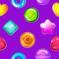 Seamless pattern with colorful glossy candys. Candy texture. vector