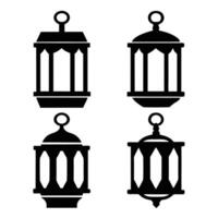 Silhouette Set of Lanterns in Various Styles vector