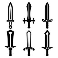 Sharp and Stylish Sword Silhouettes for Design vector