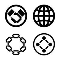 Corporate Network and Digital Communication Icons vector