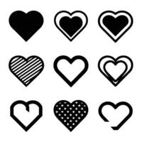 Assorted Heart Icons Classic, Modern, and Decorative Styles vector