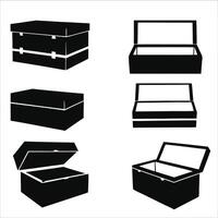 Different Types of Boxes Icon Set vector