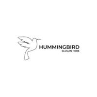 hummingbird logo design concept minimalist line style vector