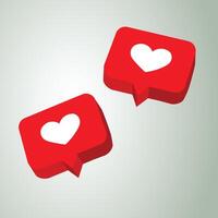 New Counter Notification Icon. Icon 1 like. heart icon. Social media like. Follower. vector