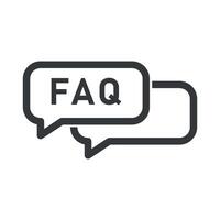 FAQ information sign icon. Help speech bubble symbol. Circle flat button with shadow. Modern UI website navigation. vector