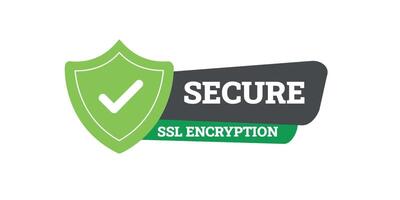 Secure connection icon isolated on white background, flat style secured ssl shield symbols, protected safe data encryption technology vector