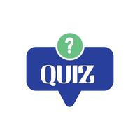 Quiz logo with speech bubble symbols, concept of questionnaire show sing, quiz button, question competition vector