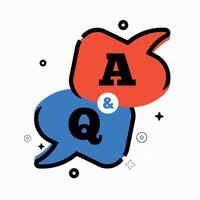 Question and answer line icon designed as fag outline symbol with q and a letter in thin black line vector