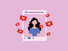 cartoon style Social media influence concept. minimal design for digital marketing, promotion, advertising vector