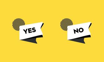 Yes and No - handwritten text bubble. vector