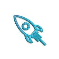Linear rocket icon. vector
