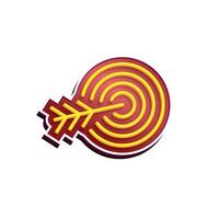 Arrow target. Dart board icon with an arrow in the middle. vector