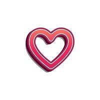 Red heart, 3d object for your design and love cards vector
