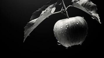 solitary apple with leaf photo