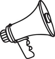 continuous one line art of megaphone art illustration vector