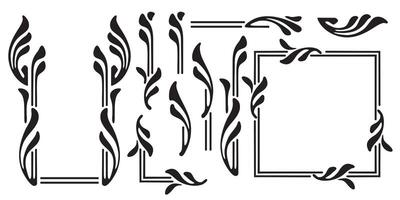 Ornamental motifs for making Art Nouveau style borders and frames vector